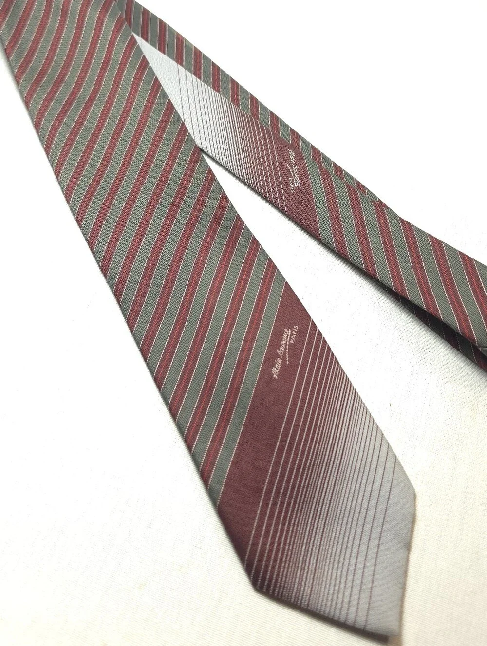 Men's Kashman Germany Burgundy and Gray Striped Men's Tie